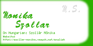 monika szollar business card